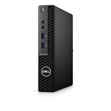 Настолен компютър Dell OptiPlex 3080 MFF, Intel Core i3-10100T (6M Cache, 3.80 GHz), 8GB (1x8GB) 2666MHz DDR4, 256GB SSD PCIe M.2, Integrated Video, WiFi + BT, Keyboard&Mouse, Windows 10 Pro, 3Y Basic Onsite