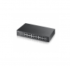 Комутатор ZyXEL GS1100-24E 24-port Gigabit Unmanaged switch v3, Fanless, 802.3az (Green), desktop/19" rackmount