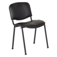Посетителски стол еко кожа- черен